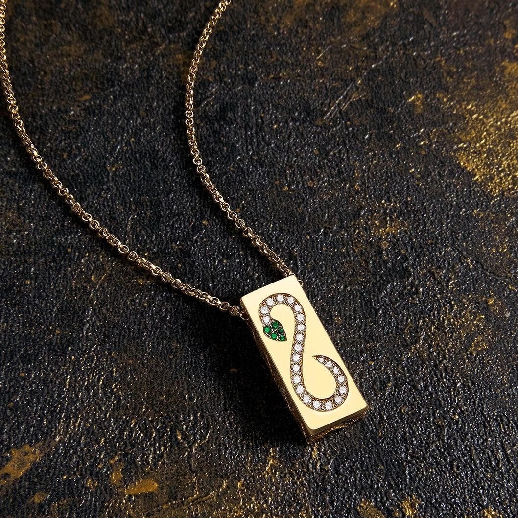 SERPENTI AND STARS RECTANGLE PEDANT NECKLACE