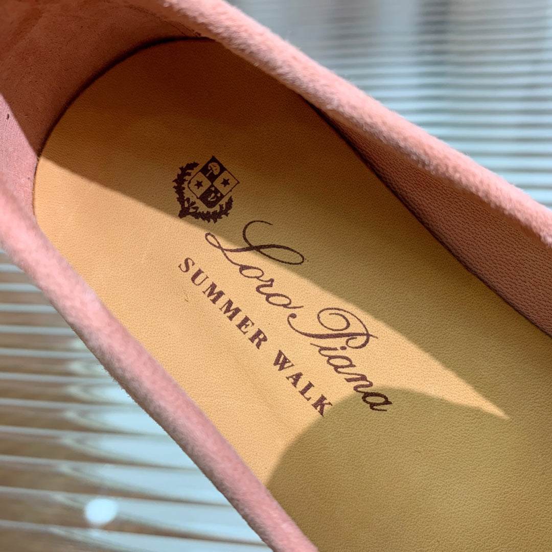 LP SUMMER WALK TASSELS LOAFERS BLUSH PINK SUEDE