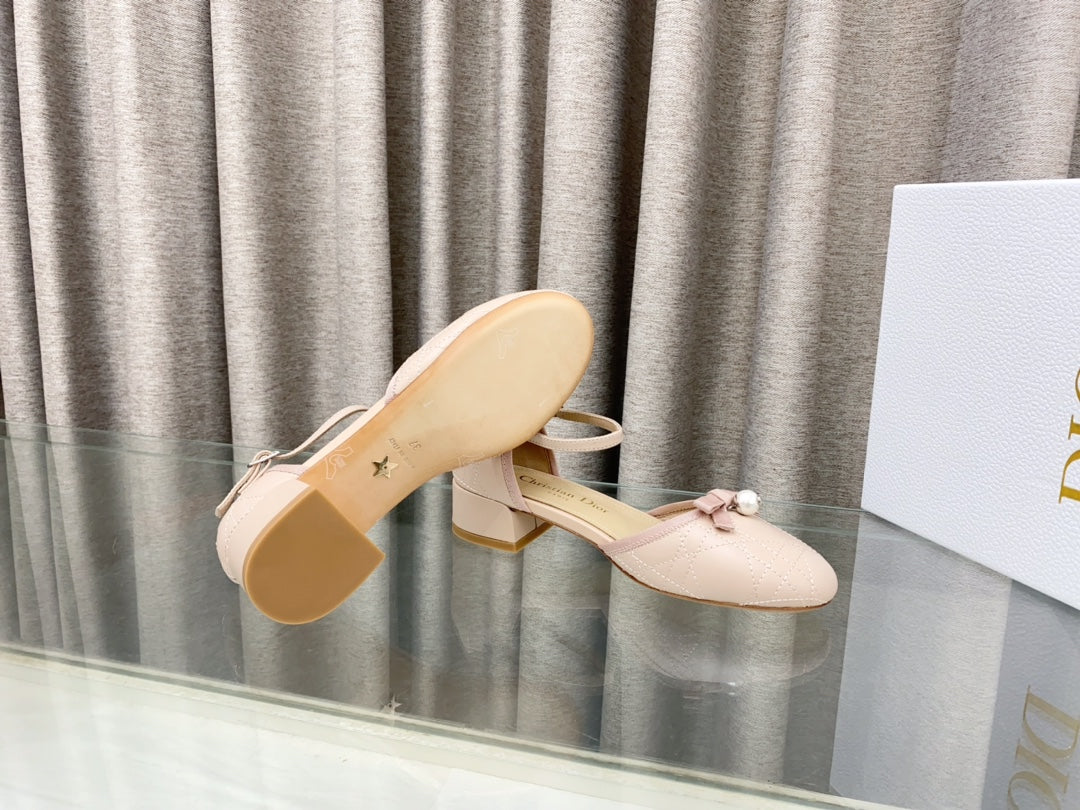PEARL MARY JANE PUMP IN LIGHT PINK LAMBSKIN 30 MM