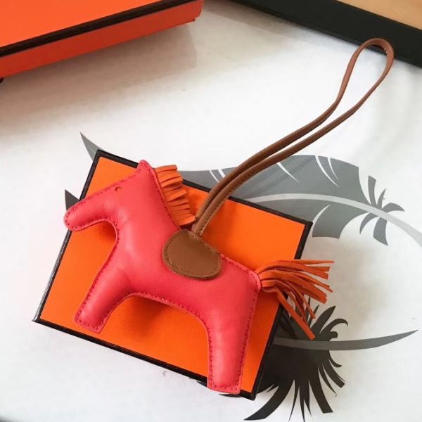HERM Rodeo Horse Bag Charm In Piment/Camarel/Orange Leather