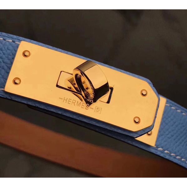 HERM Kelly 18 Belt In Blue Epsom Leather