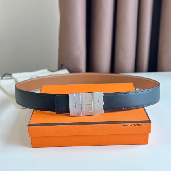HERM Typo Reversible Belt 32MM in Gold Epsom Calfskin