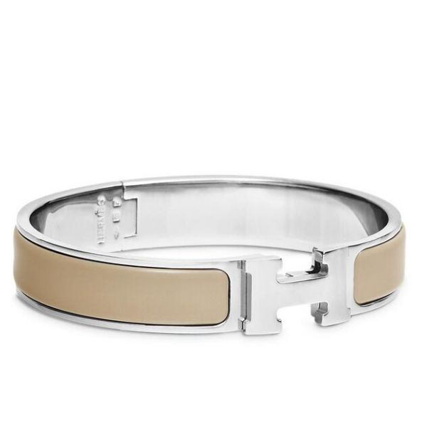 HERM Etoupe Enamel Clic H PM Bracelet