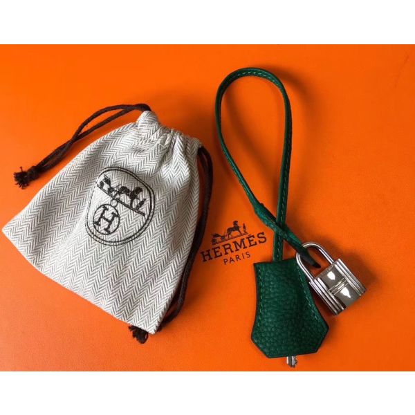 HERM Picotin Lock 22 Bag In Vert Vertigo Clemence Leather