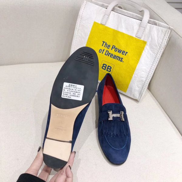 HERM Royal Loafers In Blue Suede Leather