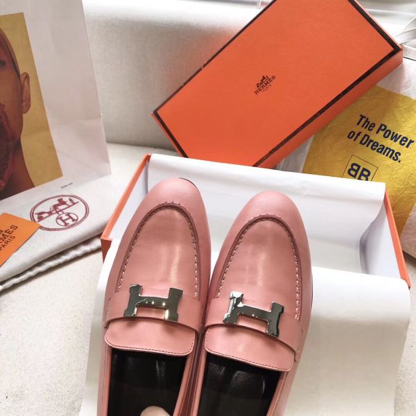 HERM Paris Loafers In Pink Goatskin