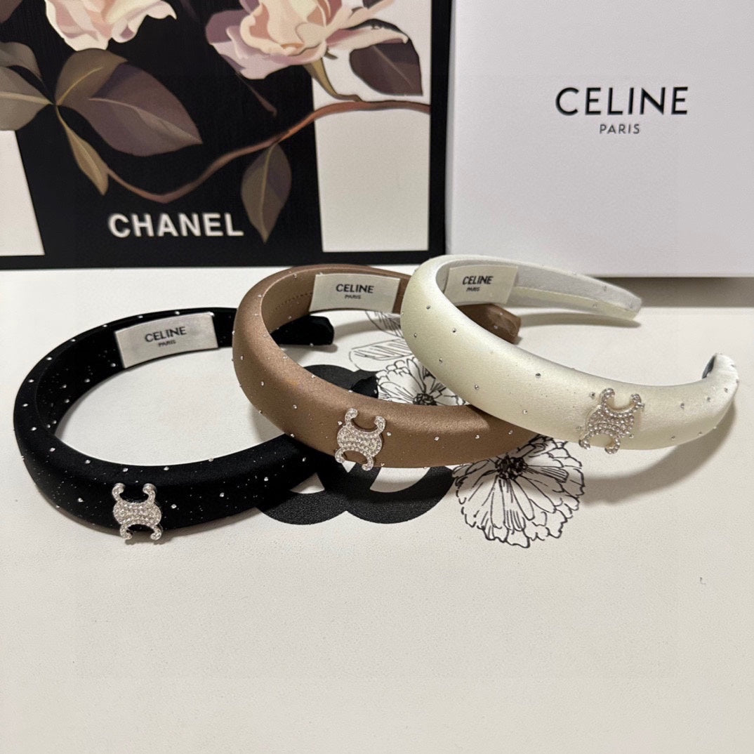 BLACK SILK WITH CRYSTAL HAIRBAND 400485