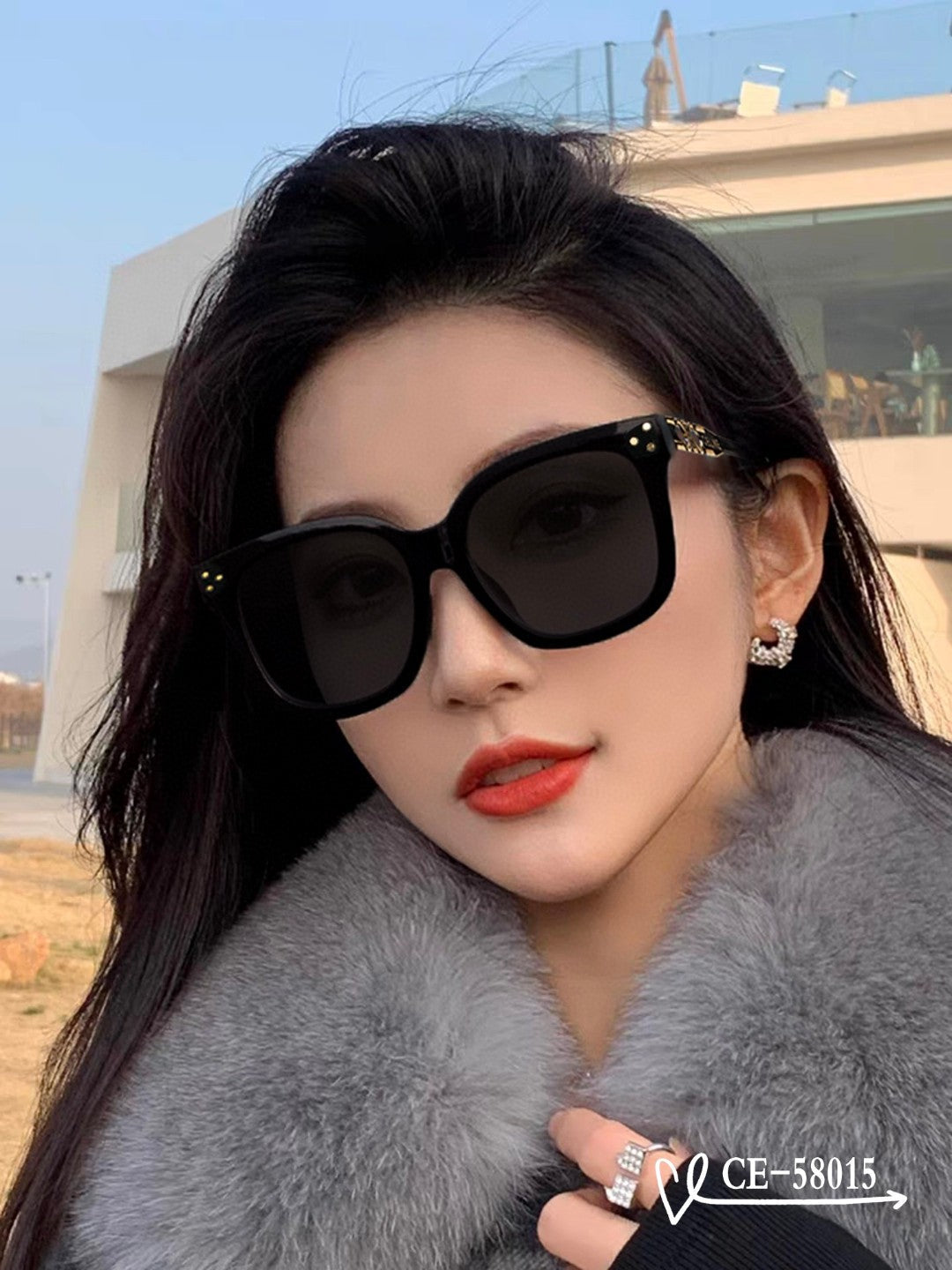 TRIOMPHE SQUARE SUNGLASS 58015 IN ACETATE