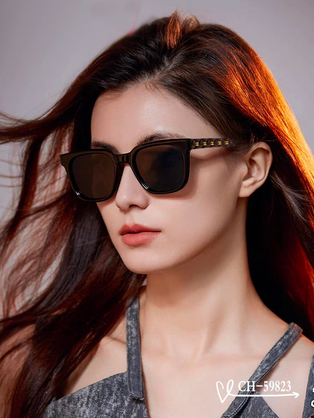 SQUARE SUNGLASSES 59823 IN ACETATE
