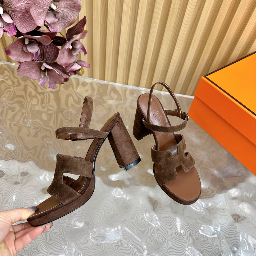 JAZZ 90 SANDAL IN WALNUT BROWN SUEDE