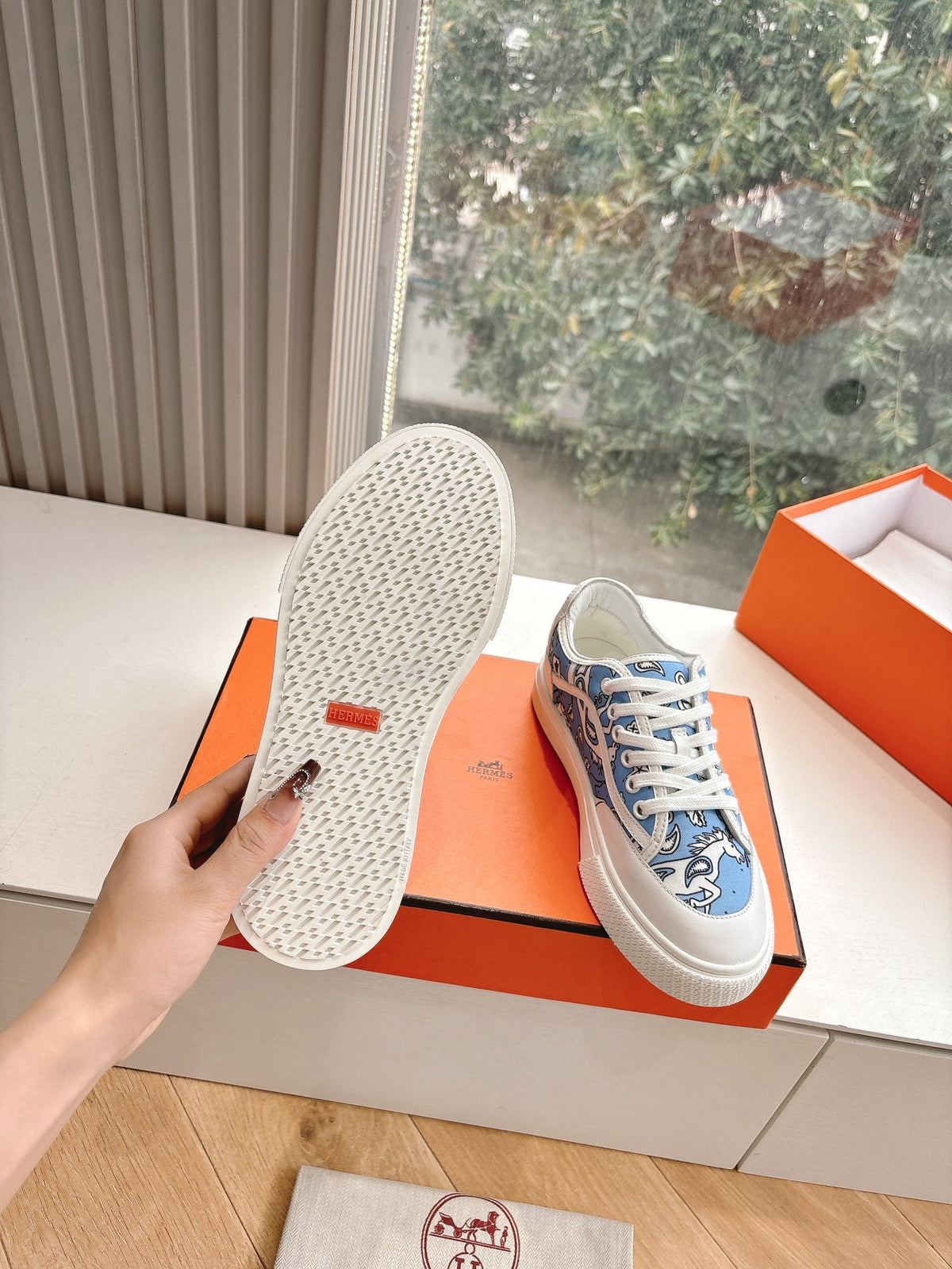 GET SNEAKER IN WHITE MIX CERULEAN BLUE MAXI CANVAS AND CALFSKIN
