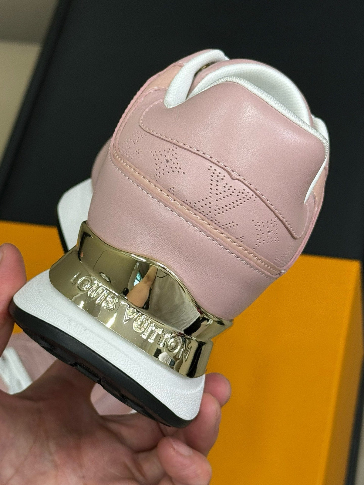 LV NEO RUN AWAY SNEAKER IN PASTEL PINK CALFSKIN