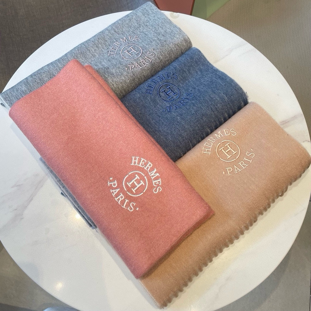 RECTO-VERSO MUFFLER 190 TAN BROWN CASHMERE