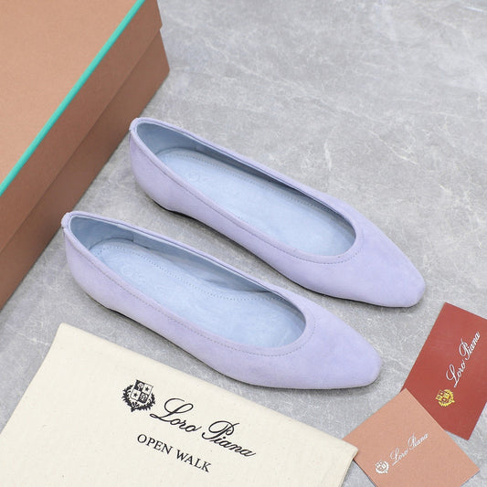CLASSIC BALLET SHOES IN PASTEL PURPLE SUEDUE