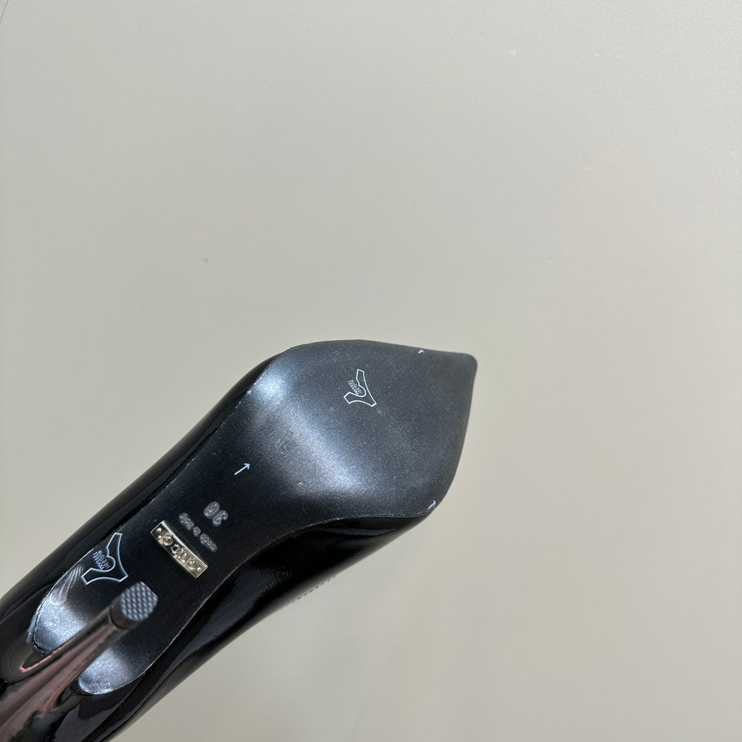 GG 105 HIGH HEEL PUMP BLACK LAMBSKIN