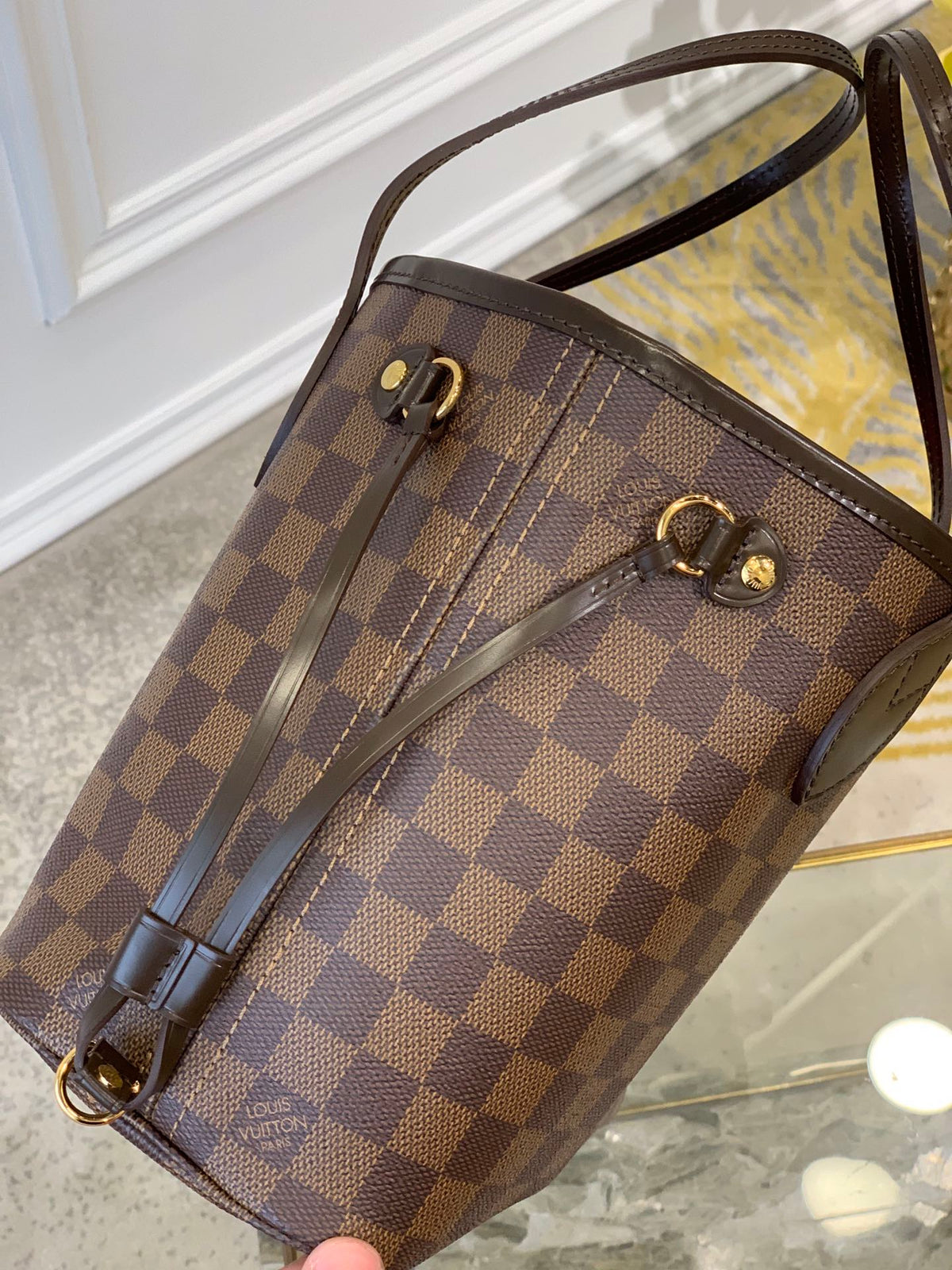 NEVER FULL MM WITH DUSTBAG DAMIER EBENE CANVAS 29CM