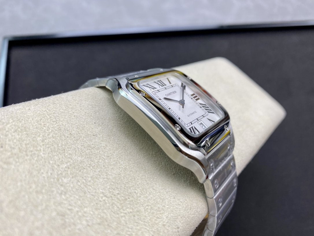 SANTOS DE CARTIE LARGE STEEL CASE WHITE DIAL