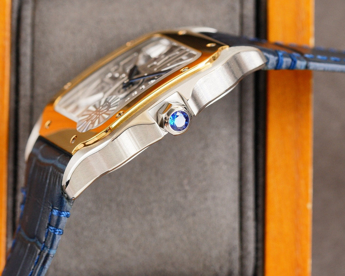 SANTOS 2 TONE GOLD STEEL SKELETON