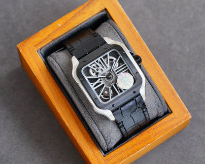 SANTOS BLACK BEZEL SKELETON