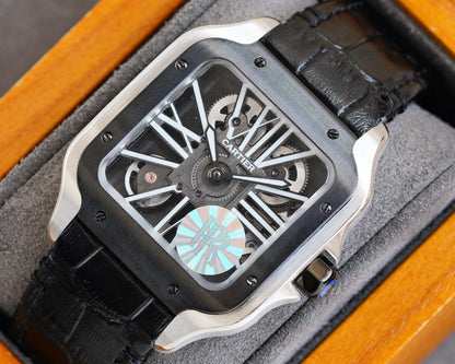 SANTOS BLACK BEZEL SKELETON