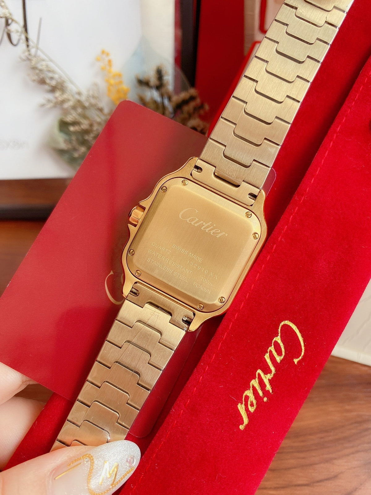 SANTOS LADY 35MM QUARTZ 35MM GOLD DIAMOND
