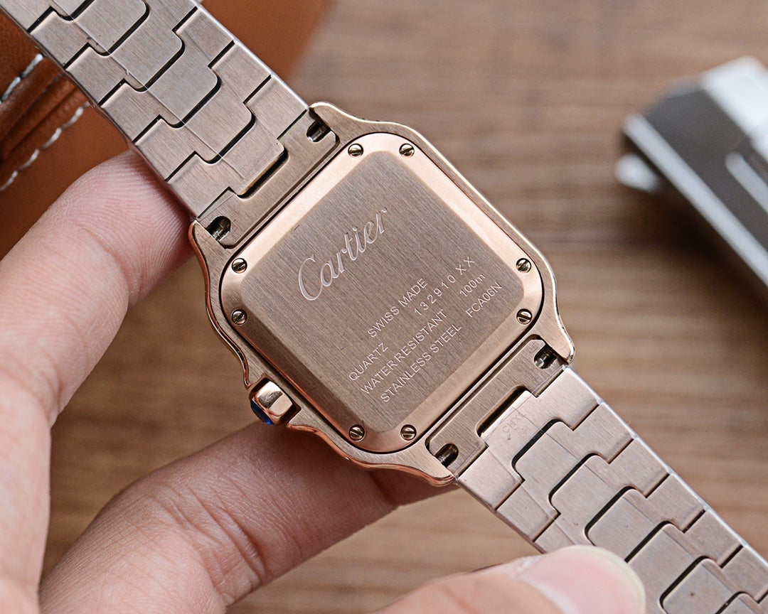 SANTOS LADY 35MM QUARTZ 35MM ROSE GOLD DIAMOND