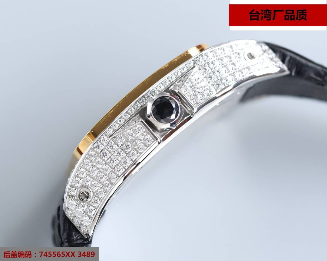 SANTOS 100XL 42MM DIAMOND GOLD BEZEL