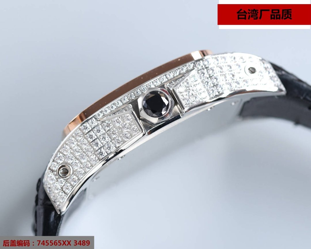 SANTOS 100XL 42MM DIAMOND ROSE GOLD BEZEL