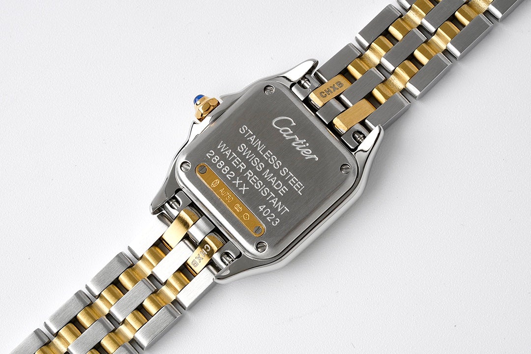 PANTHERE DE CARTIE 22MM QUARTZ GOLD STEEL WHITE DIAL