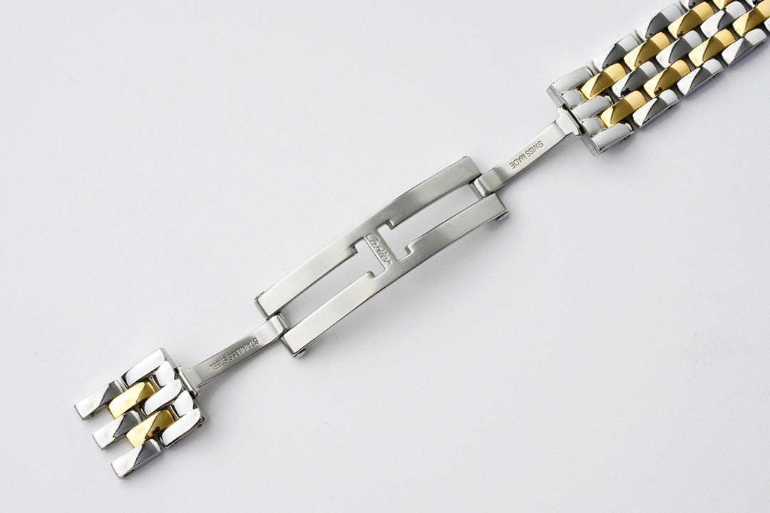 PANTHERE DE CARTIE 22MM QUARTZ GOLD STEEL WHITE DIAL