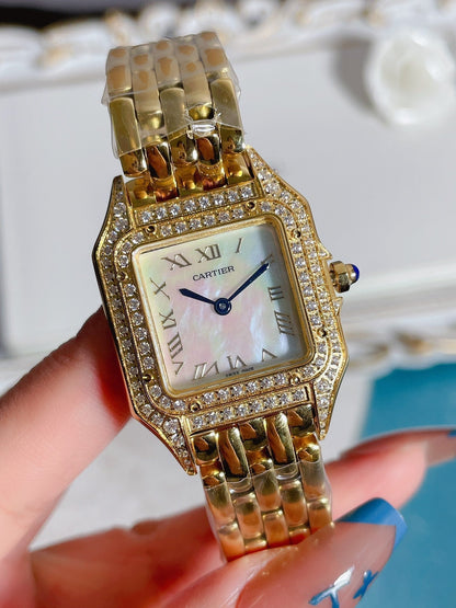 PANTHERE 27MM QUARTZ ROSE GOLD DIAMOND BEZEL