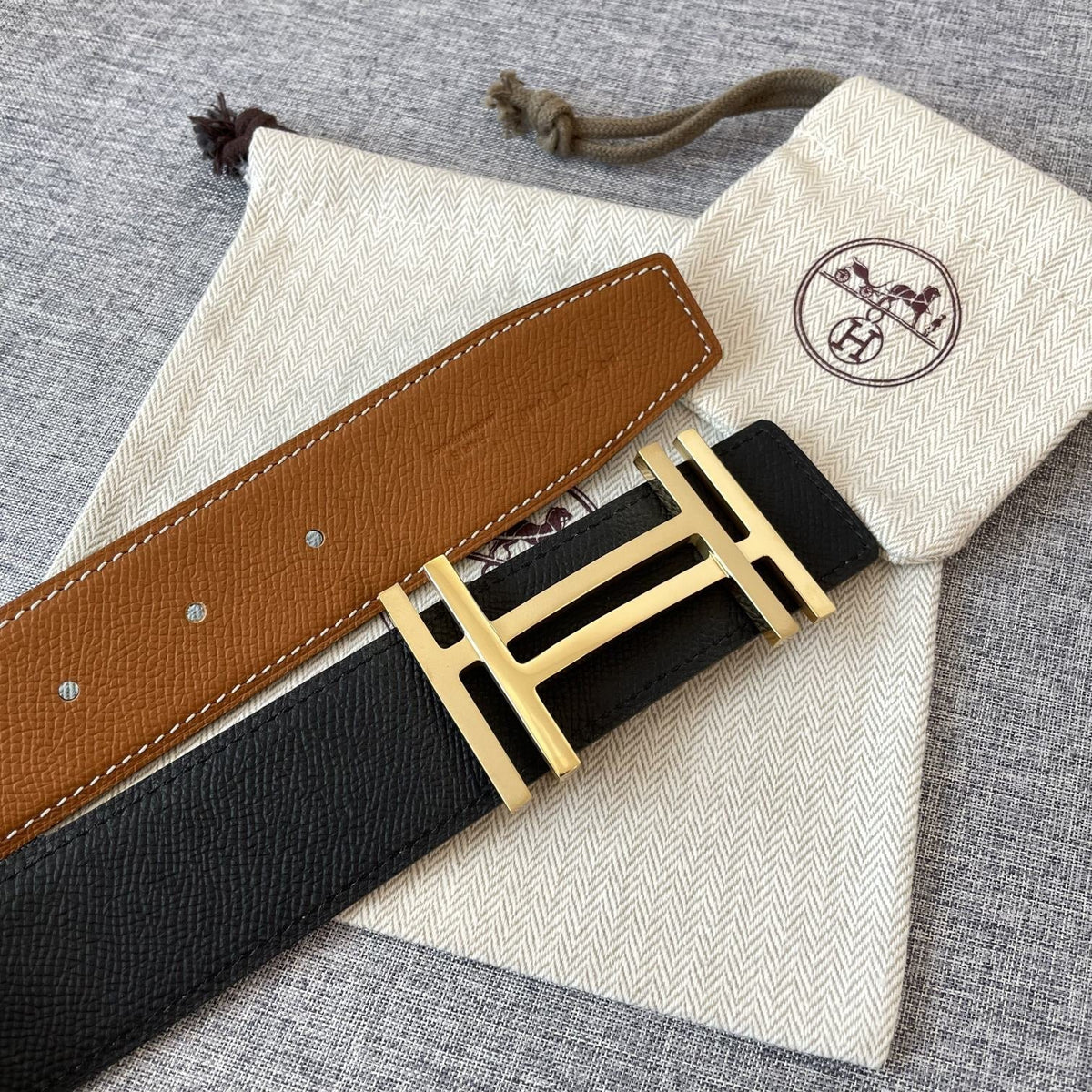 DOUBLE H 38MM BLACK BROWN LEATHER
