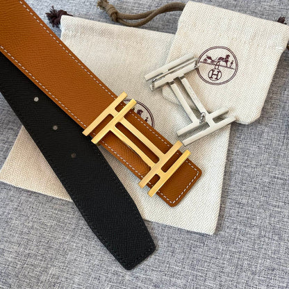 DOUBLE H 38MM BLACK BROWN LEATHER