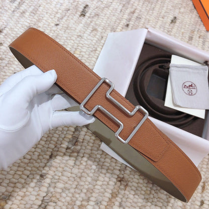 H TONIGHT BELT 38MM BROWN GREEN GREY LEATHER