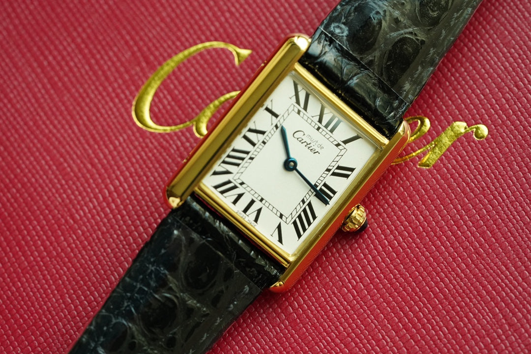 TANK MUST DE SOLO 30MM GOLD CASE LEATHER STRAP