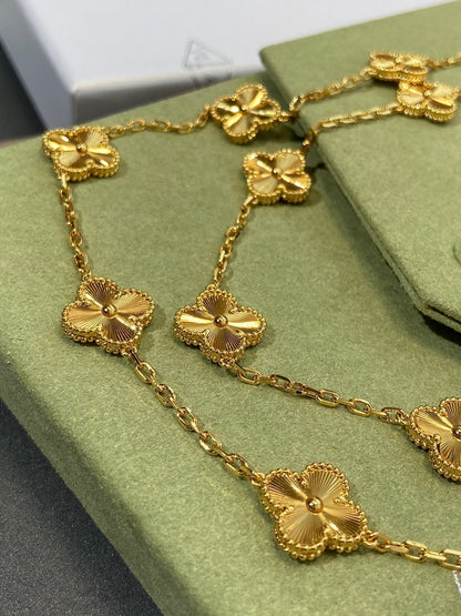 CLOVER 20 MOTIF GOLD 86CM NECKLACE