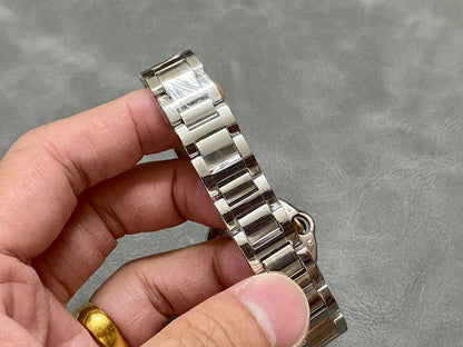BALLON BLEU 33MM PINK GOLD STEEL