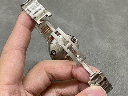 BALLON BLEU 33MM PINK GOLD STEEL