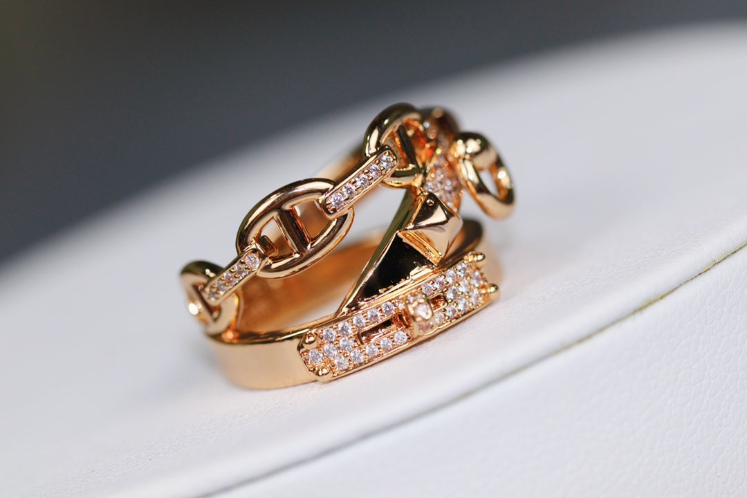 ALCHIEME PINK GOLD DIAMOND RING