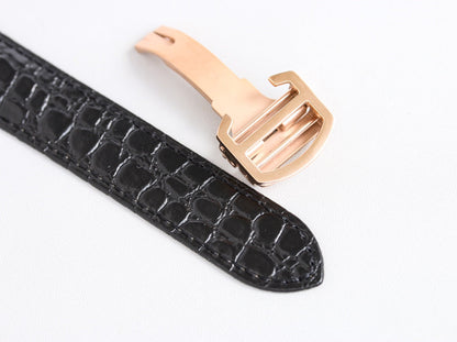 RONDE SOLO PINK GOLD BLACK LEATHER