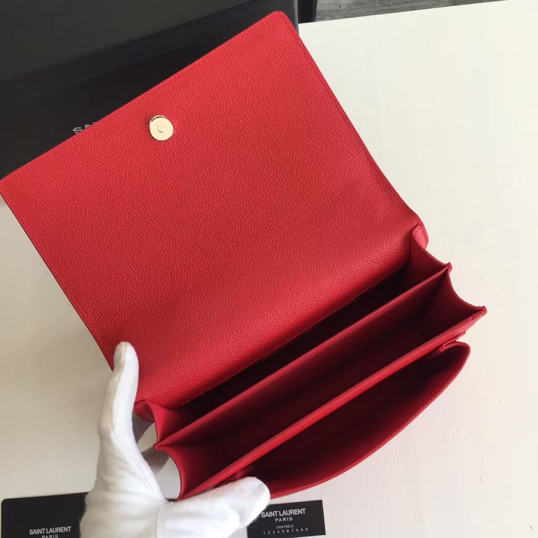 SUNSET 22 HANDBAG IN CHERRY RED CALFSKIN
