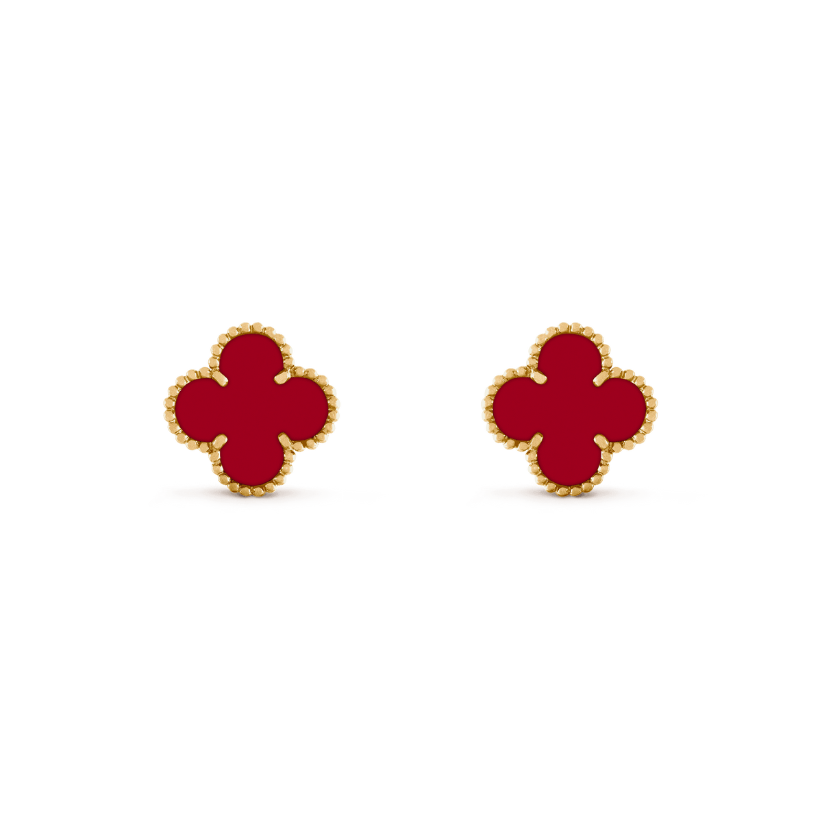 CLOVER MEDIUM CARNELIAN PINK GODL EARRINGS