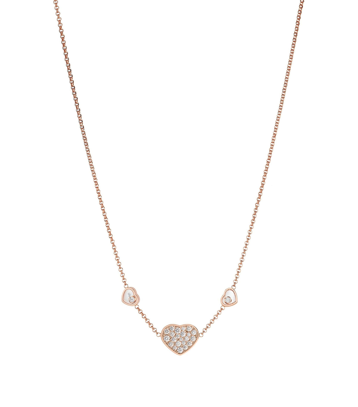 HAPPY HEART NECKLACE 3 MOTIFS DIAMOND