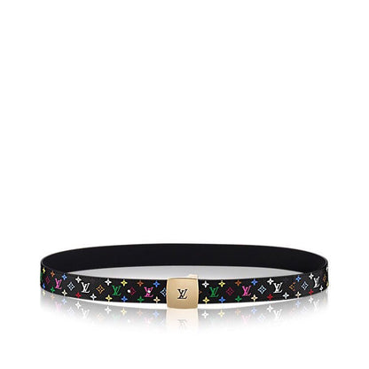 LV 35 MM BELT MULTICOLOR MIX BLACK MONOGRAM CALFSKIN GOLD HARDWARE