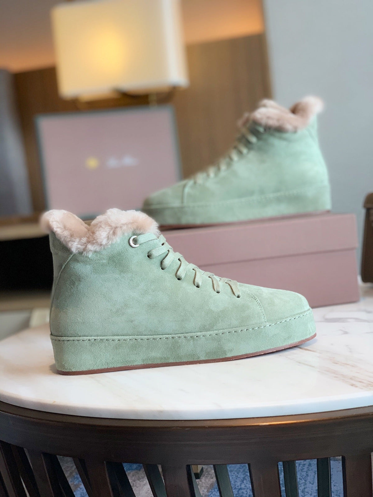 LP WINTER NUAGES HIGH SNEAKERS MINT LAMBSKIN