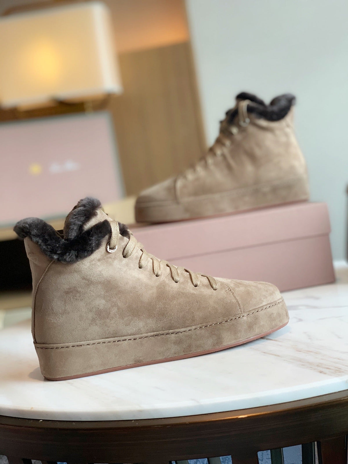 LP WINTER NUAGES HIGH SNEAKERS CEDAR LAMBSKIN