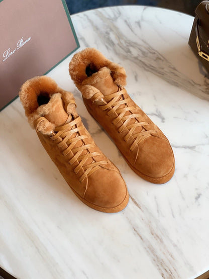 LP WINTER NUAGES HIGH SNEAKERS CARAMEL LAMBSKIN