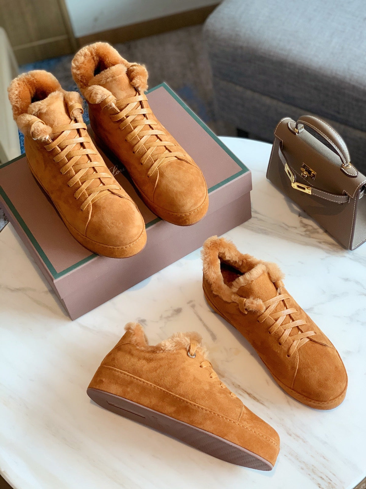 LP WINTER NUAGES SNEAKERS CARAMEL LAMBSKIN