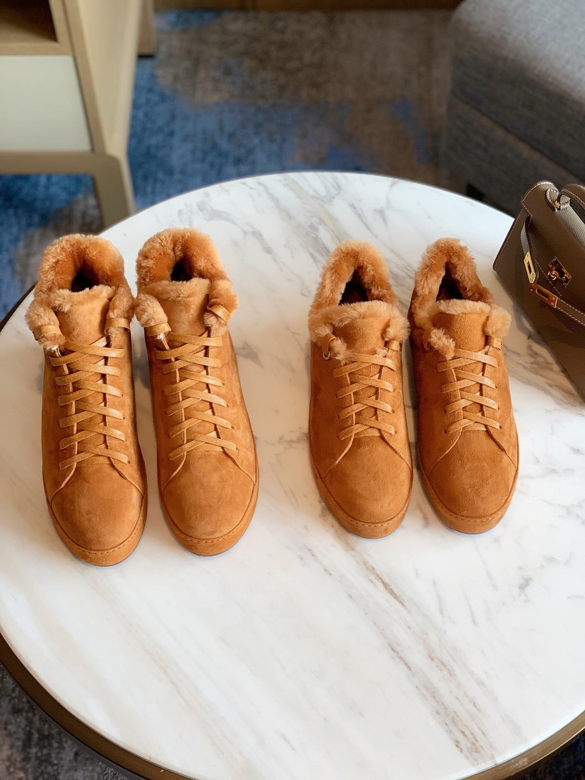 LP WINTER NUAGES HIGH SNEAKERS CARAMEL LAMBSKIN