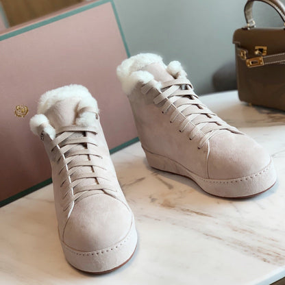 LP WINTER NUAGES HIGH SNEAKERS CREAMY WHITE LAMBSKIN